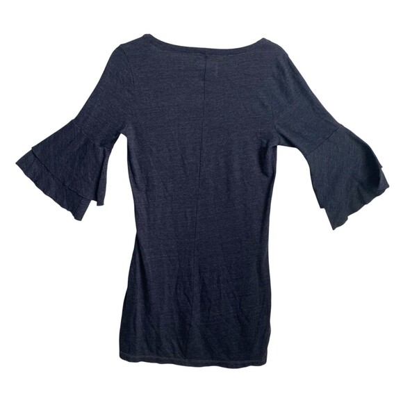 Chaser Dress Sz M Blue Mini Tiered Bell Sleeves Classic Feminine Lightweight - Picture 2 of 7